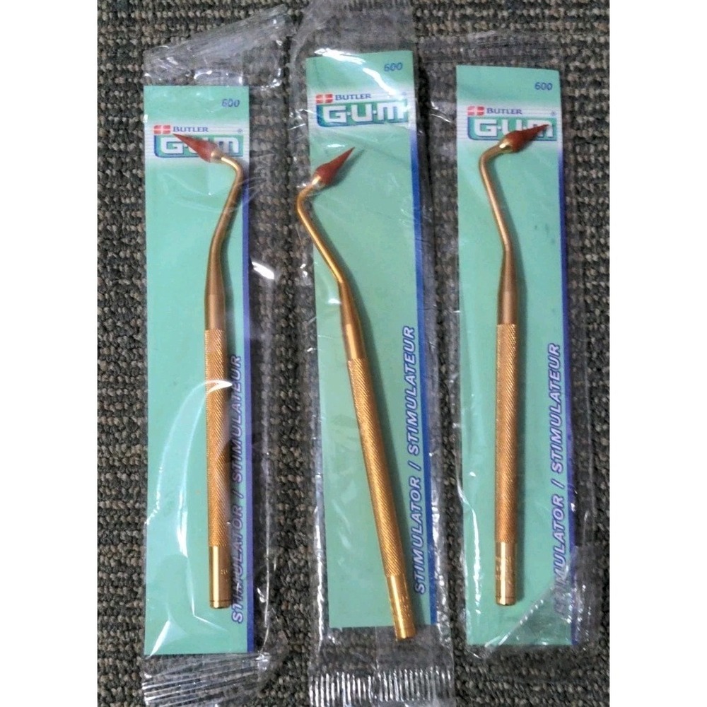 Three GUM Sunstar Adult Dental Stimulator Rubber Tip Model 600 Oral Health